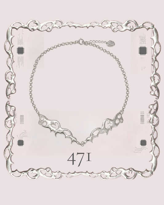 Angelica 471, gothic wing sterling silver choker necklace, handcrafted by Sooz Artifact in Seoul
